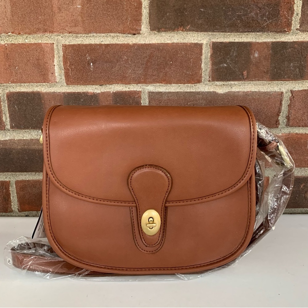 Tan faux leather crossbody bag With Mirror And Coin Keychain Small Purse NEW